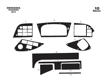 Mercedes Tourismo 01.2011 Kit de garniture de tableau de bord intérieur 3D Dash Trim Dekor 10-Parts - 1