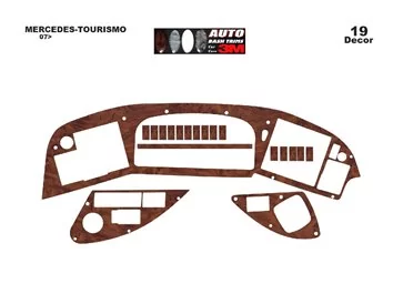 Mercedes Tourismo 04.07-12.10 Kit de garniture de tableau de bord intérieur 3D Dash Trim Dekor 19-Parts