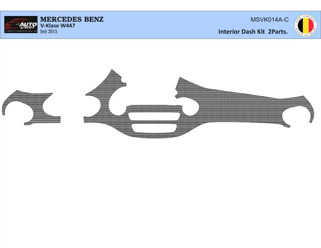 Mercedes V-Klasse W447 01.2015 Kit de décoration intérieure 3D pour tableau de bord Dash Trim Dekor 2-Parts - 1