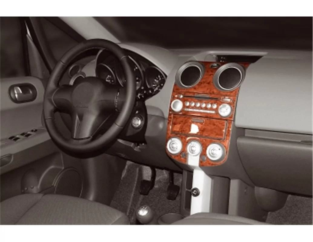 Mitsubishi Colt 05.04-12.07 Kit de garniture de tableau de bord intérieur 3D Dash Trim Dekor 4-Parts - 1