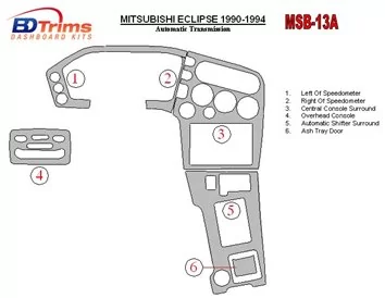 Mitsubishi Eclipse 1990-1994 Kit de garnitures de tableau de bord intérieur BD à engrenage automatique - 1