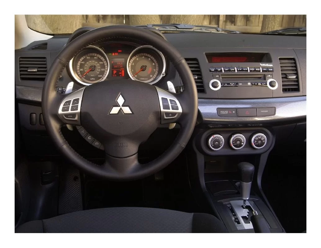 Mitsubishi Lancer CY2A–CZ4A 01.2010 Kit de garniture de tableau de bord intérieur 3D Dash Trim Dekor 9-Parts - 1