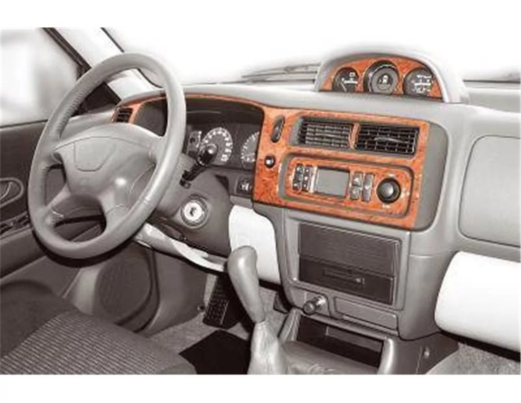 Mitsubishi Pajero Sport 05.2002 Kit de décoration intérieure 3D pour tableau de bord Dash Trim Dekor 9-Parts - 1
