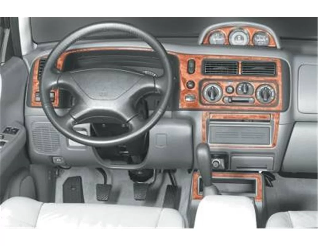 Mitsubishi Pajero Sport 11.98-04.02 Kit de garniture de tableau de bord intérieur 3D Dash Trim Dekor 12-Parts - 1