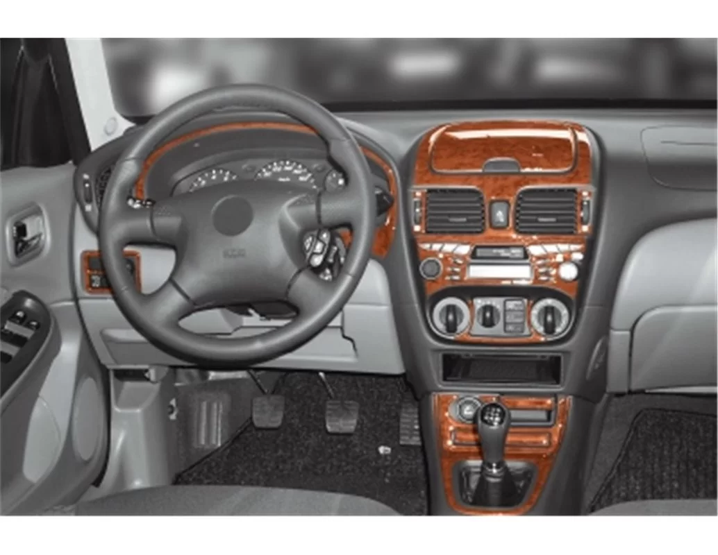 Nissan Almera Sedan 04.00-02.03 Kit de garniture de tableau de bord intérieur 3D Dash Trim Dekor 16-Parts - 1