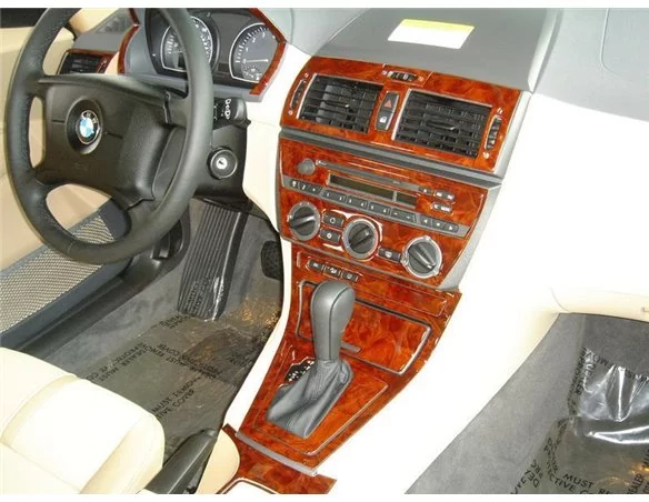 Car accessories BMW X3 E83 09.2003 Manual AC 3D Interior Dashboard Trim Kit Dash Trim Dekor 12-Parts