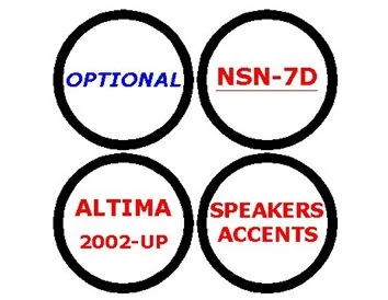 Nissan Altima 2002-2002 Optional Speakers Accents 4 Parts set Interior BD Dash Trim Kit - 1