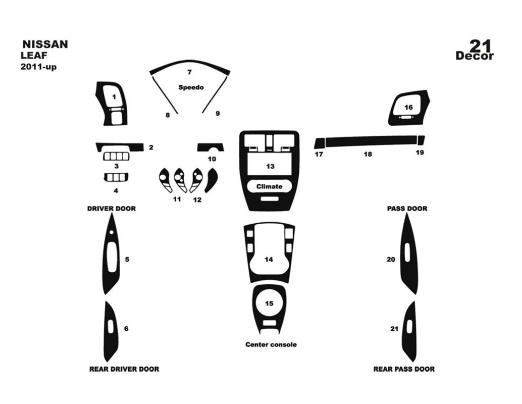 Nissan Maxima 02.95-01.00 3D Interior Dashboard Trim Kit Dash Trim Dekor 15-Parts - 1