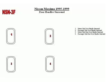 Nissan Maxima 1995-1999 Doors Inserts, 4 Parts set Interior BD Dash Trim Kit - 1