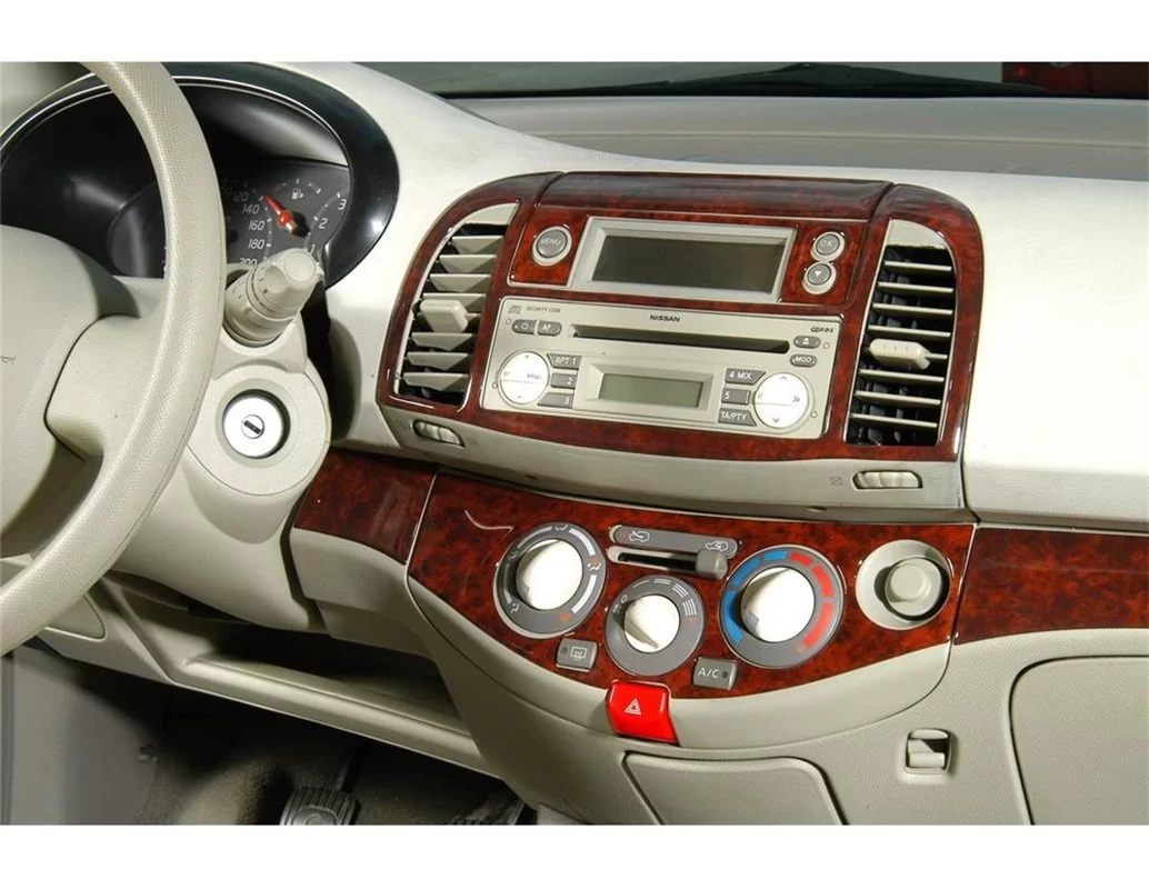 Nissan Micra 01.03 12.09 3D Interior Dashboard Trim Kit Dash Trim Dekor 11-Parts - 1