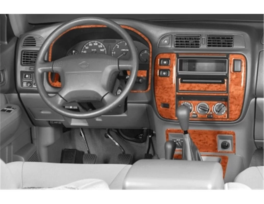 Nissan Patrol 02.00-06.04 3D Interior Dashboard Trim Kit Dash Trim Dekor 8-Parts - 1
