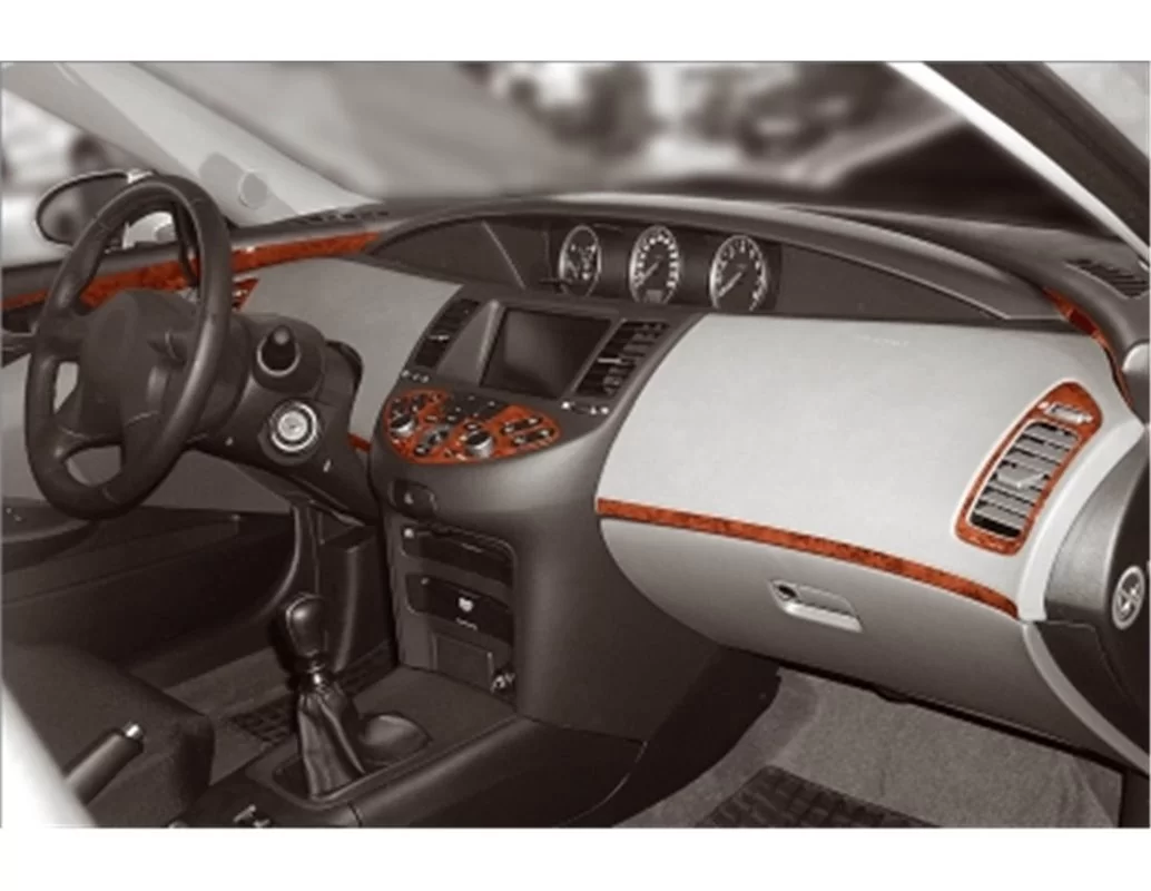 Nissan Primera 06.02-06.06 Kit de garniture de tableau de bord intérieur 3D Dash Trim Dekor 12-Parts - 1