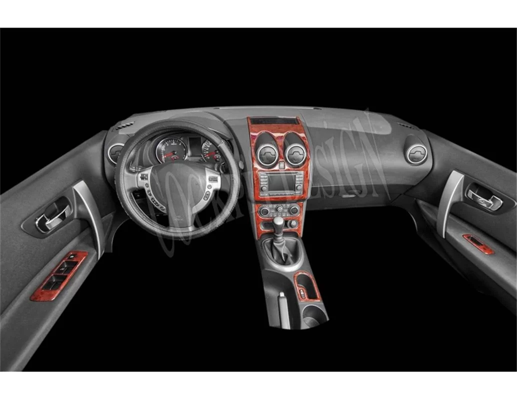 Nissan Qashqa ? 01.11-12.12 Kit de garniture de tableau de bord intérieur 3D Dash Trim Dekor 19-Parts - 1
