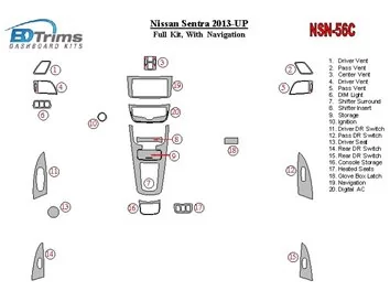 Nissan Sentra 2013-UP With NAVI Interior BD Dash Trim Kit - 1