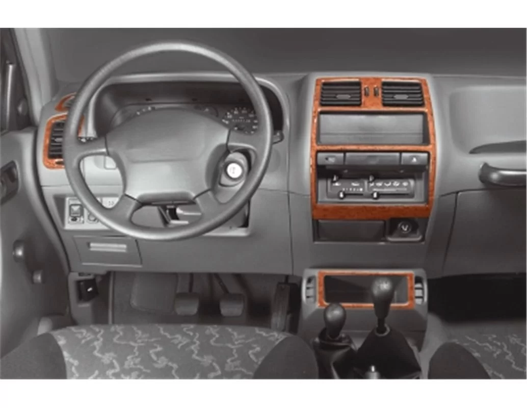 Nissan Terrano 4x4 05.96-12.02 Kit de garnitures de tableau de bord intérieur 3D Dash Trim Dekor 7-Parts - 1