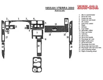 Nissan Xterra 2000-2000 Boîte de vitesses automatique 22 pièces Kit de garnitures de tableau de bord intérieur BD - 1