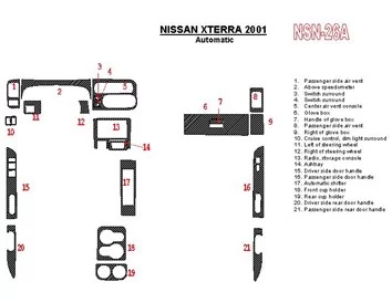 Nissan Xterra 2001-2001 Automatic Gearbox 21 Parts set Interior BD Dash Trim Kit - 1