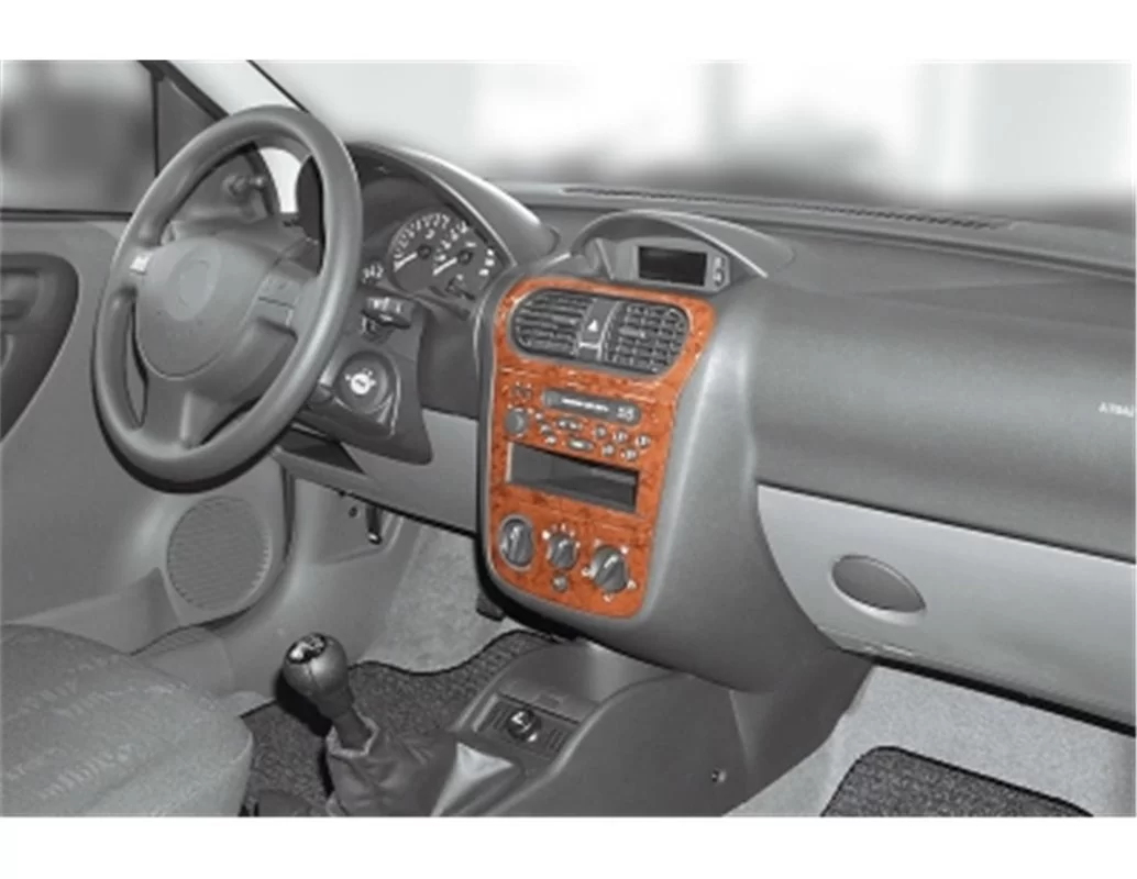 Opel Corsa C – Combo 08.00-06.06 3D Interior Dashboard Trim Kit Dash Trim Dekor 6-Parts - 1