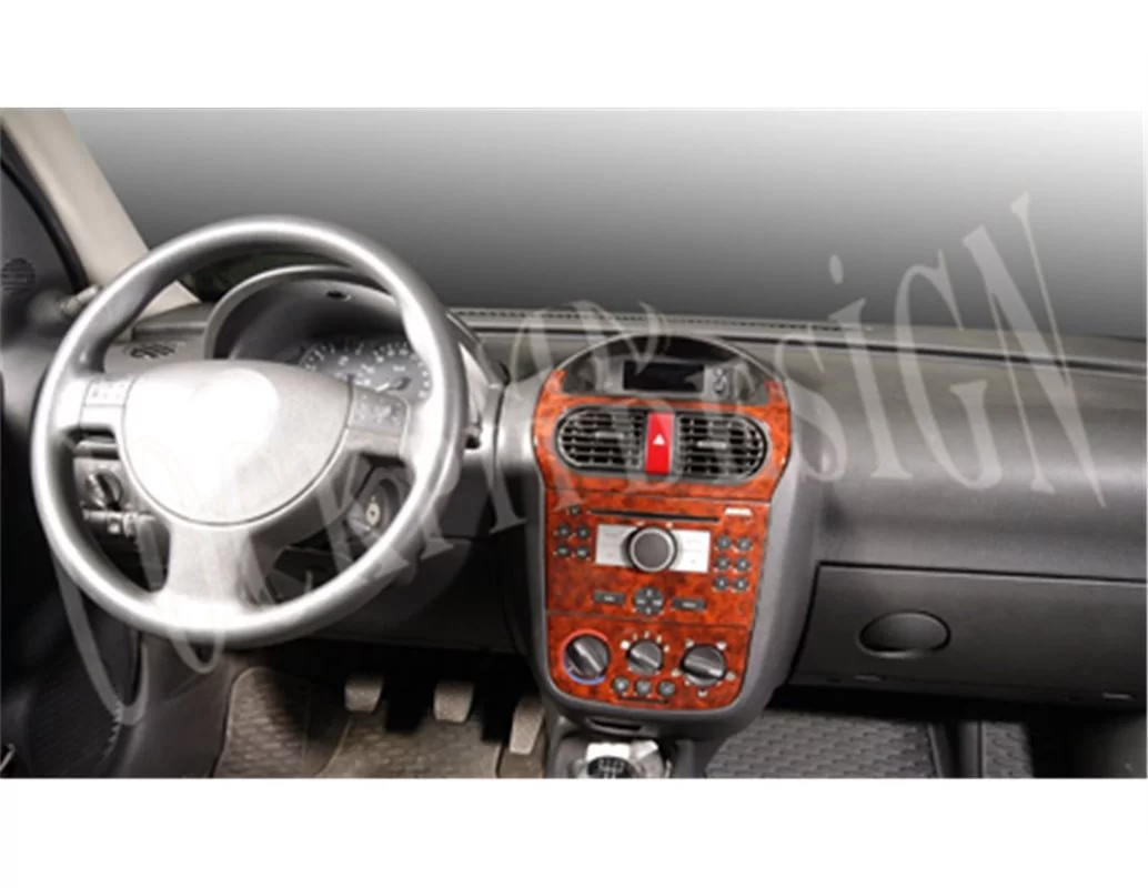 Opel Corsa C – Pick-up 01.03-12.06 3D Interior Dashboard Trim Kit Dash Trim Dekor 6-Parts - 1