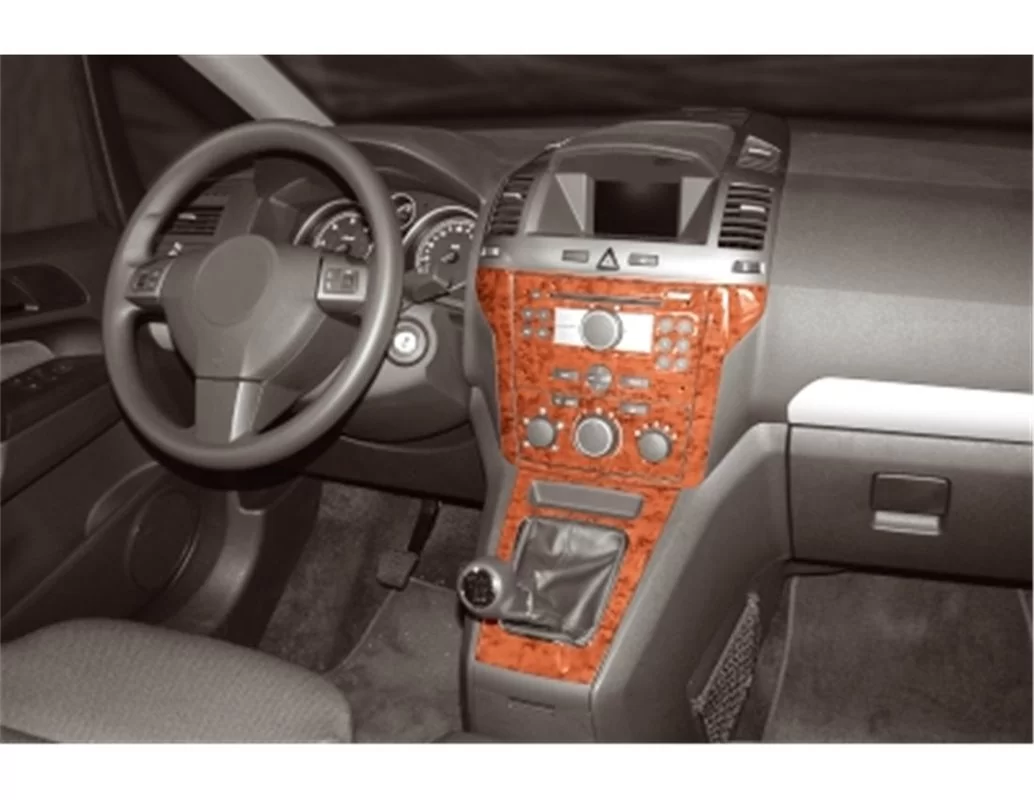 Opel Zafira B 01.06-12.10 3D Interior Dashboard Trim Kit Dash Trim Dekor 4-Parts - 1