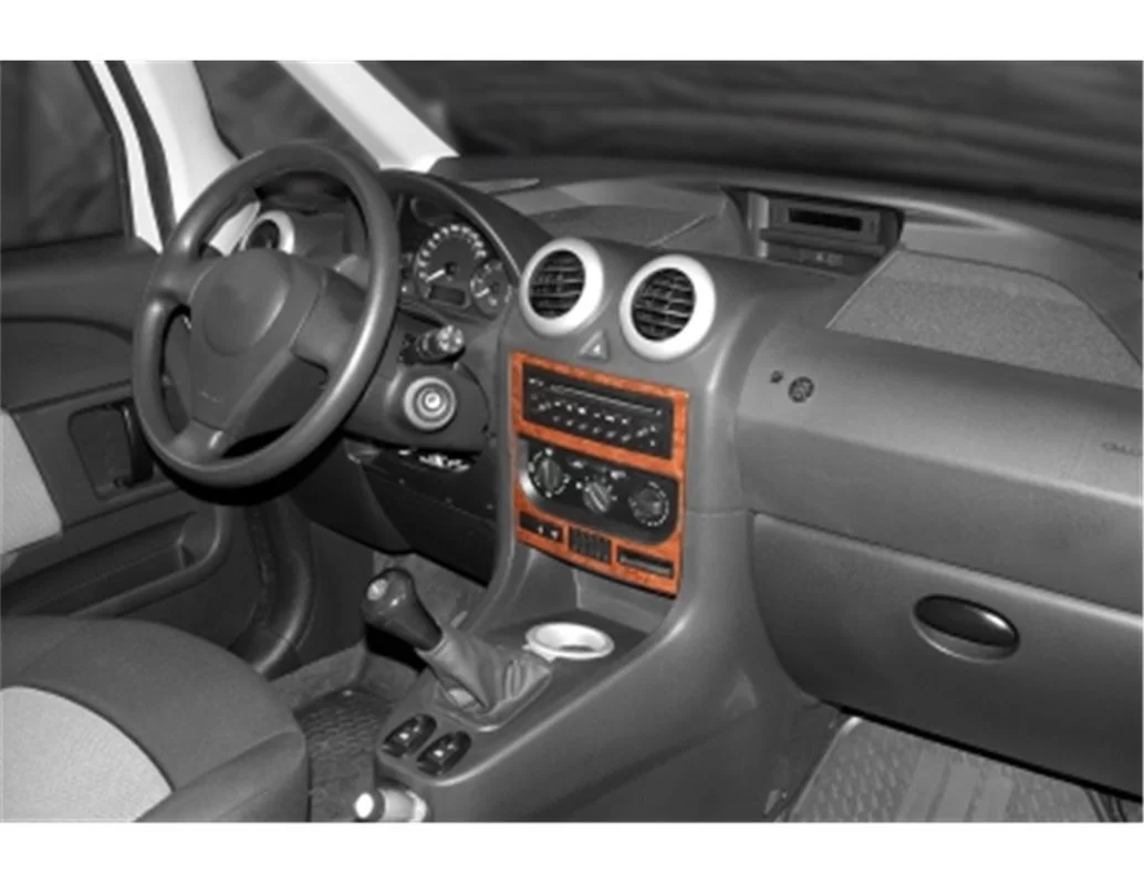Peugeot 1007 04.2005 3D Interior Dashboard Trim Kit Dash Trim Dekor 2-Parts - 1