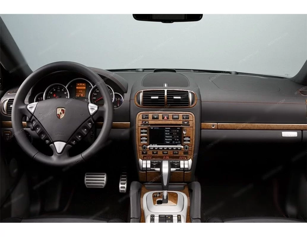 Porsche Cayenne 2003-2010 Kit de décoration de tableau de bord intérieur 3D Dash Trim Dekor 87-Parts - 1