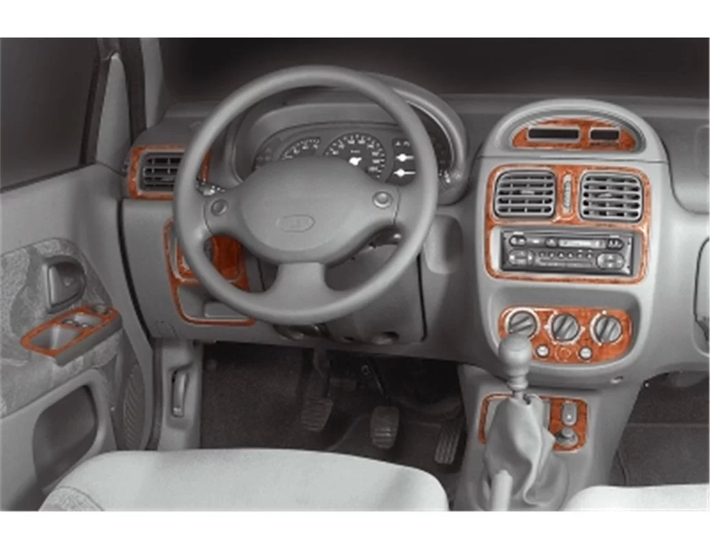 Renault Clio Symbol 06.04-09.08 3D Interior Dashboard Trim Kit Dash Trim Dekor 15-Parts - 1