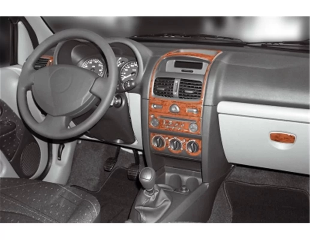 Renault Clio Symbol 10.2008 3D Interior Dashboard Trim Kit Dash Trim Dekor 11-Parts - 1