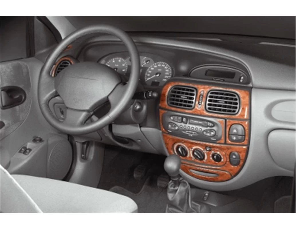 Renault Megane Scenic 08.99-05.03 3D Interior Dashboard Trim Kit Dash Trim Dekor 19-Parts - 1