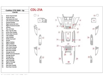 Car accessories Cadillac CTS 2008-UP Full Set Interior BD Dash Trim Kit