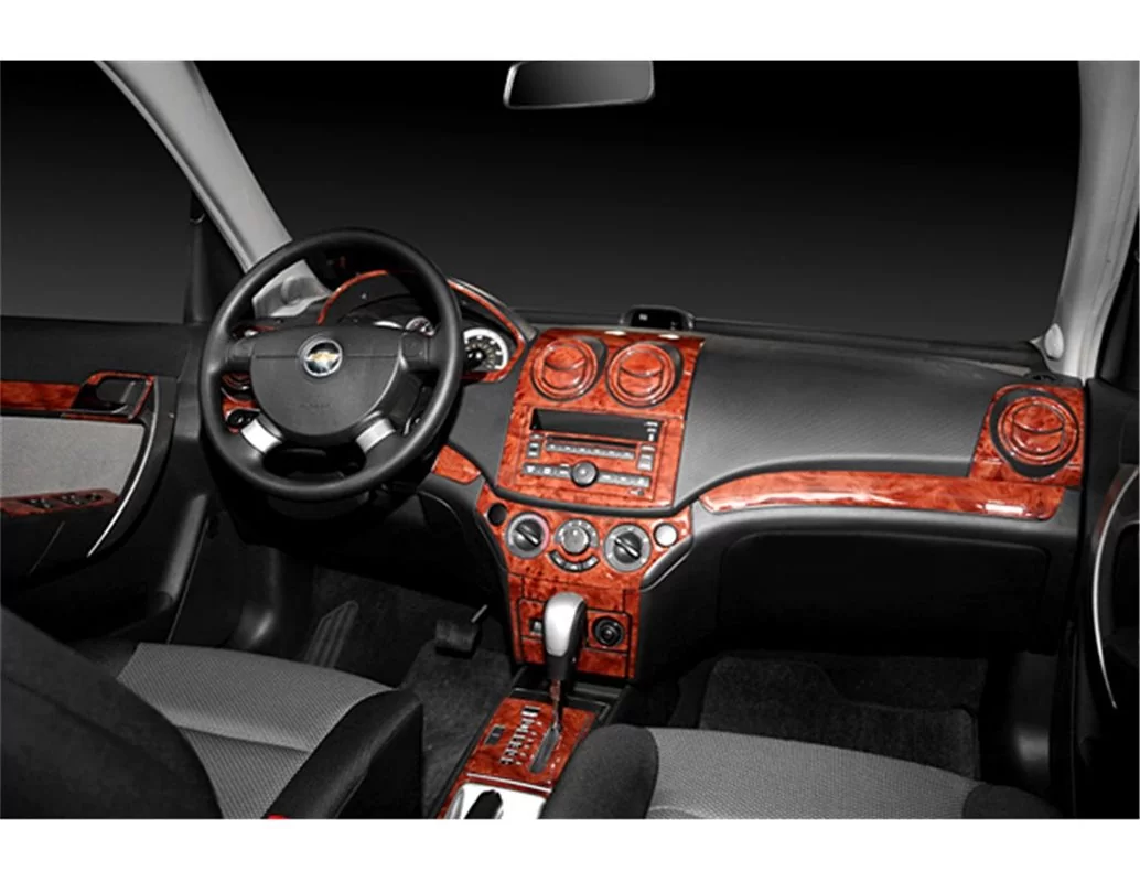 Car accessories Chevrolet Aveo 02.2006 3D Interior Dashboard Trim Kit Dash Trim Dekor 21-Parts