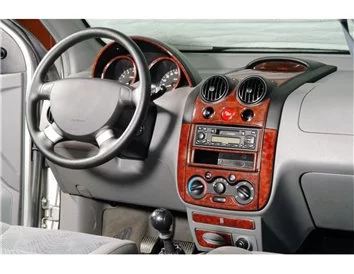Chevrolet Aveo 03.04-01.06 Kit de garniture de tableau de bord intérieur 3D Dash Trim Dekor 29-Parts - 1