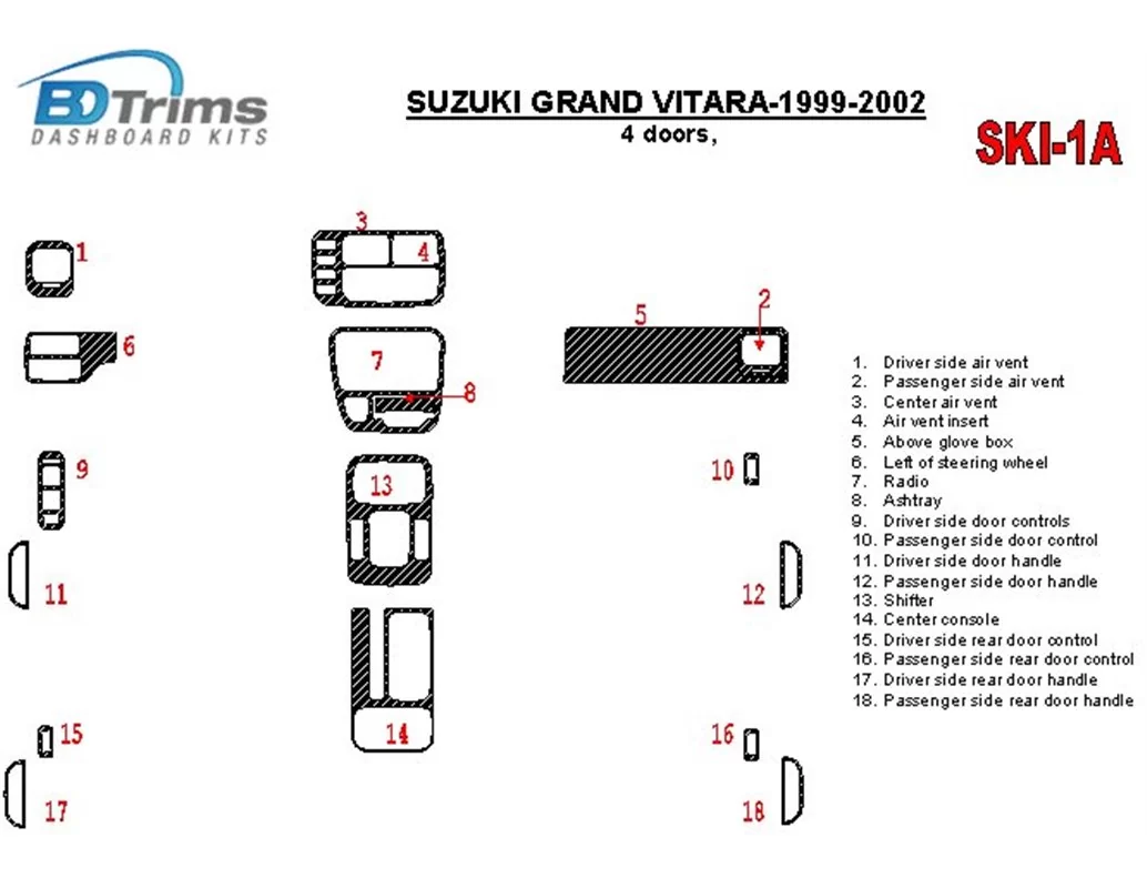 Suzuki Grand Vitara 1999-2002 Suzuki Gr? Vitara/XL7,1999-UP, boîte de vitesses automatique, ensemble complet, kit de garniture d