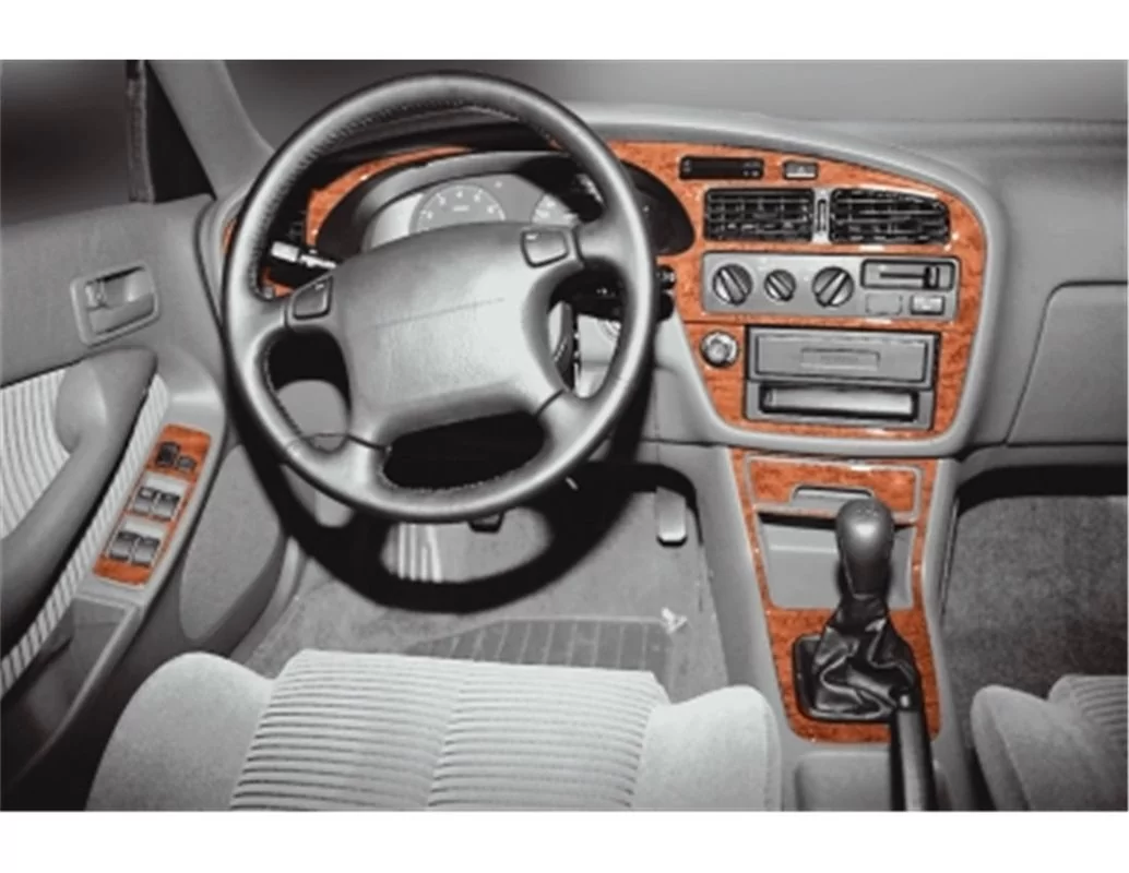 Toyota Camry 09.91-11.97 Kit de garniture de tableau de bord intérieur 3D Dash Trim Dekor 14-Parts - 1