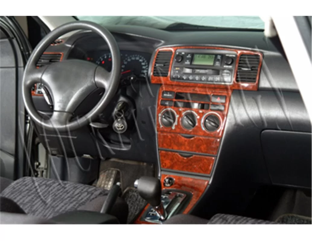 Toyota Corolla 03.02-05.04 Kit de garniture de tableau de bord intérieur 3D Dash Trim Dekor 18-Parts - 1