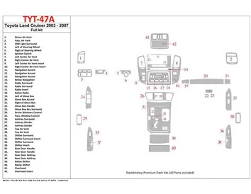Toyota Land Cruiser 200 2008-UP Volledige set Interieur BD Dash Trim Kit - 1