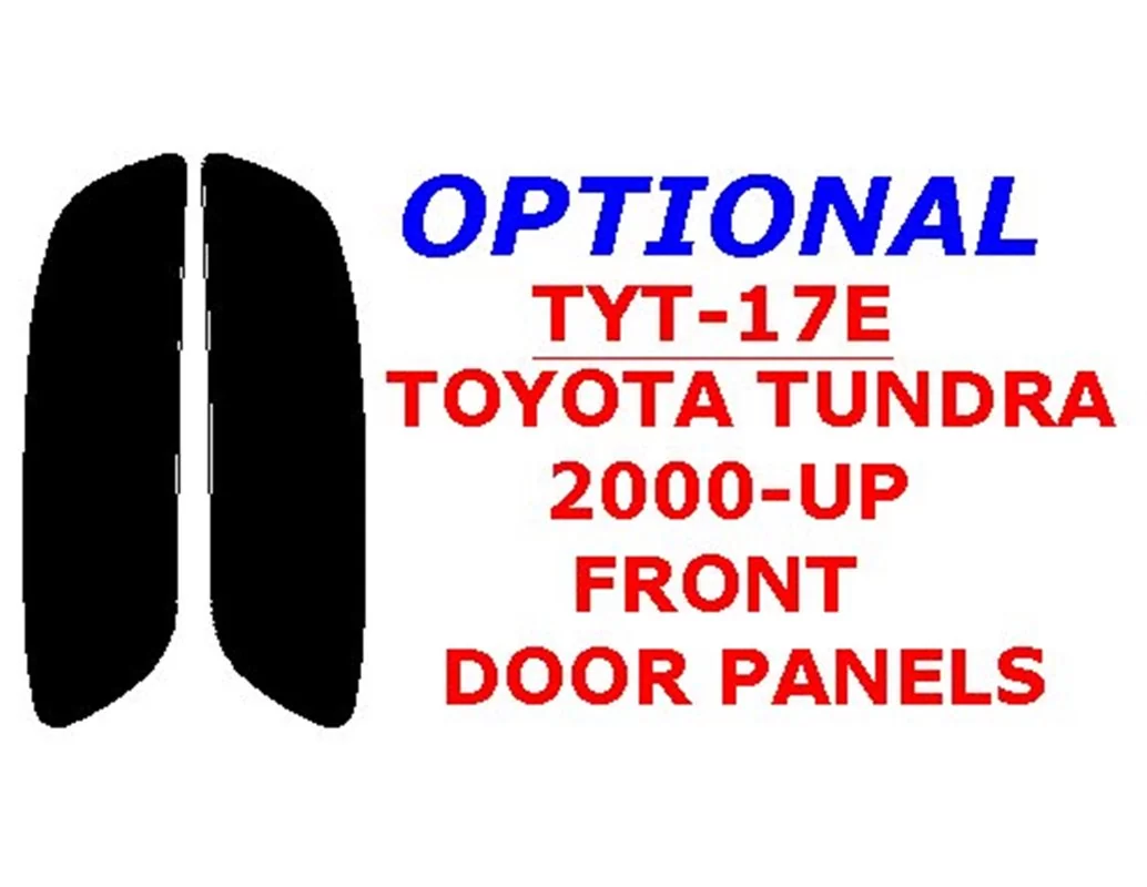 Panneaux de porte avant Toyota Tundra 2000-2002, ensemble de 2 pièces Kit de garniture de tableau de bord intérieur BD - 1