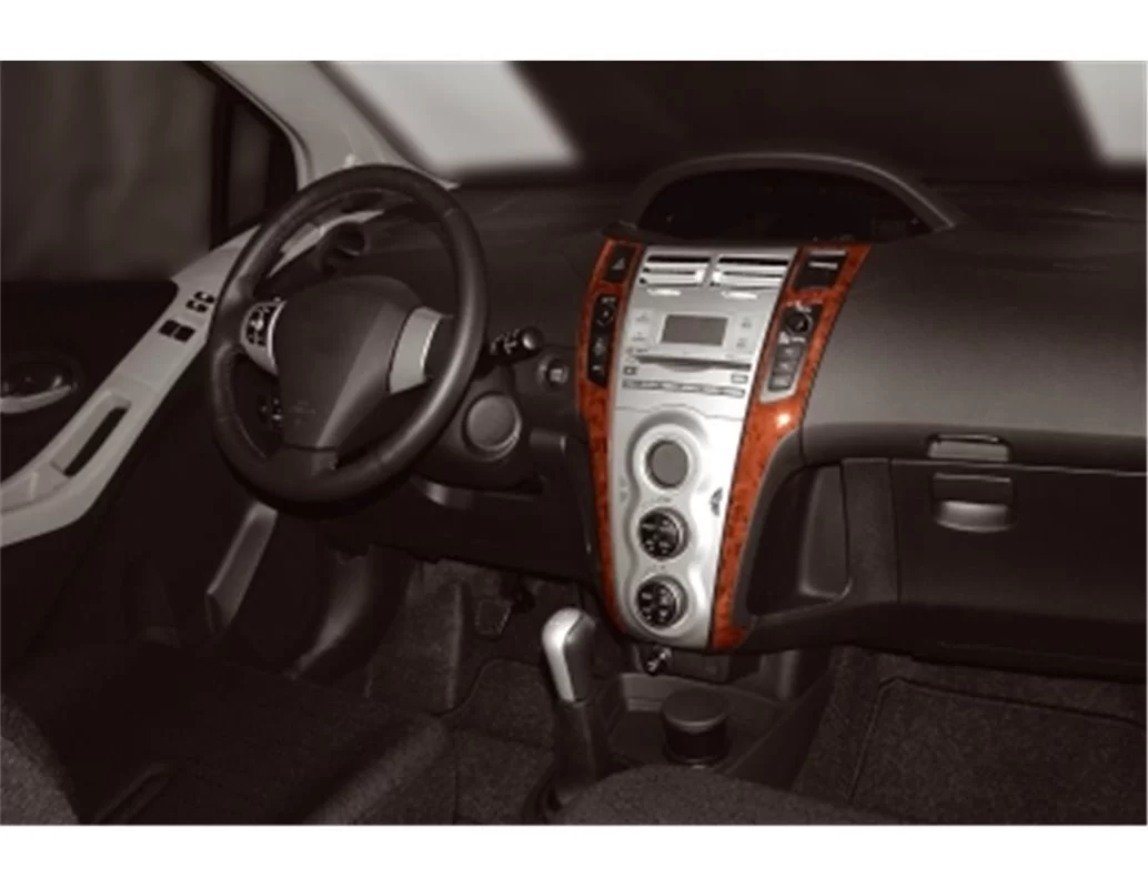 Toyota Yaris 12.05-12.09 Kit de garnitures de tableau de bord intérieur 3D Dash Trim Dekor 2-Parts - 1