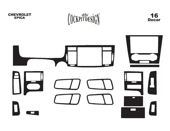 Chevrolet Epica 01.2007 3D Interior Dashboard Trim Kit Dash Trim Dekor 7-Parts