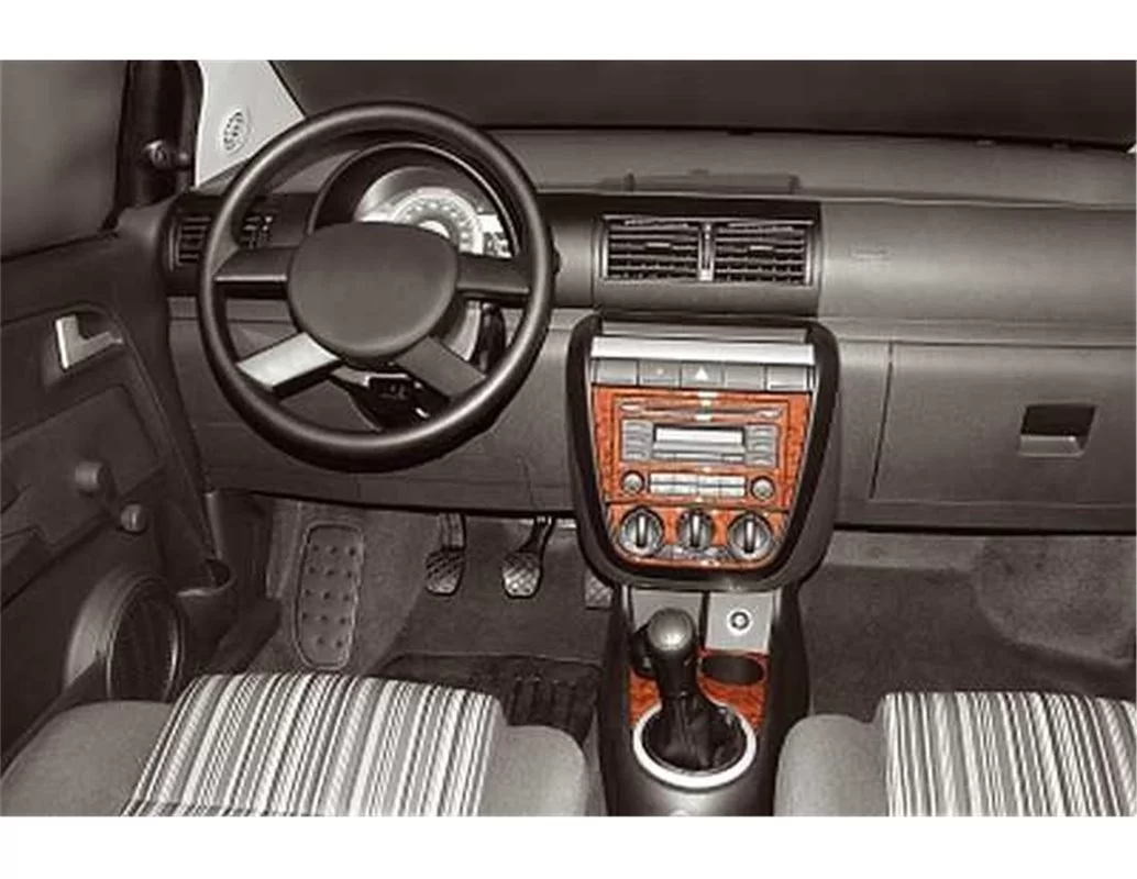 Volkswagen Fox 09.2005 Kit de décoration intérieure 3D pour tableau de bord Dash Trim Dekor 9-Parts - 1