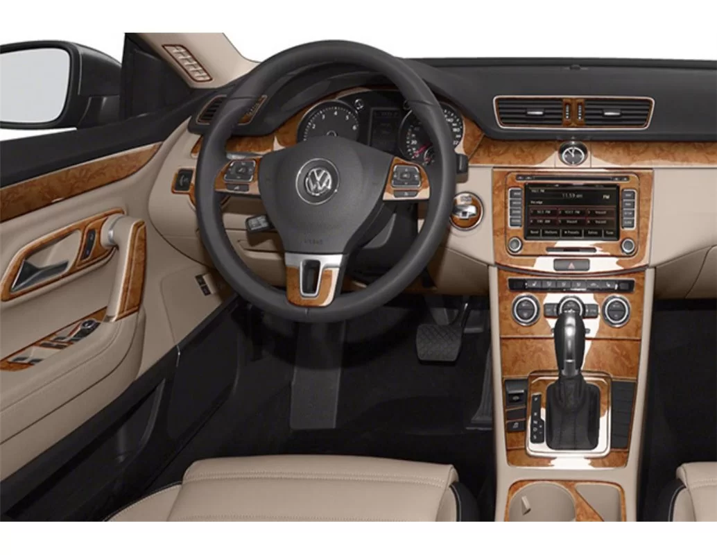 Volkswagen Passat B7 2012-2015 Kit de garniture de tableau de bord intérieur 3D Dash Trim Dekor 45-Parts - 1