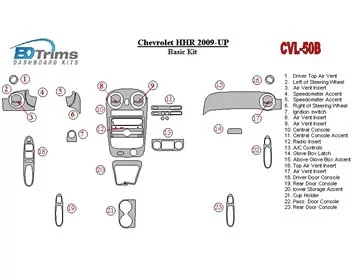 Chevrolet HHR 2009-UP Basic Set Interieur BD Dash Trim Kit - 2