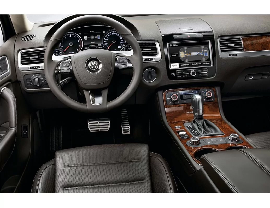 Volkswagen Touareg 2011-2017 Kit de garniture de tableau de bord intérieur 3D Dash Trim Dekor 35-Parts - 1