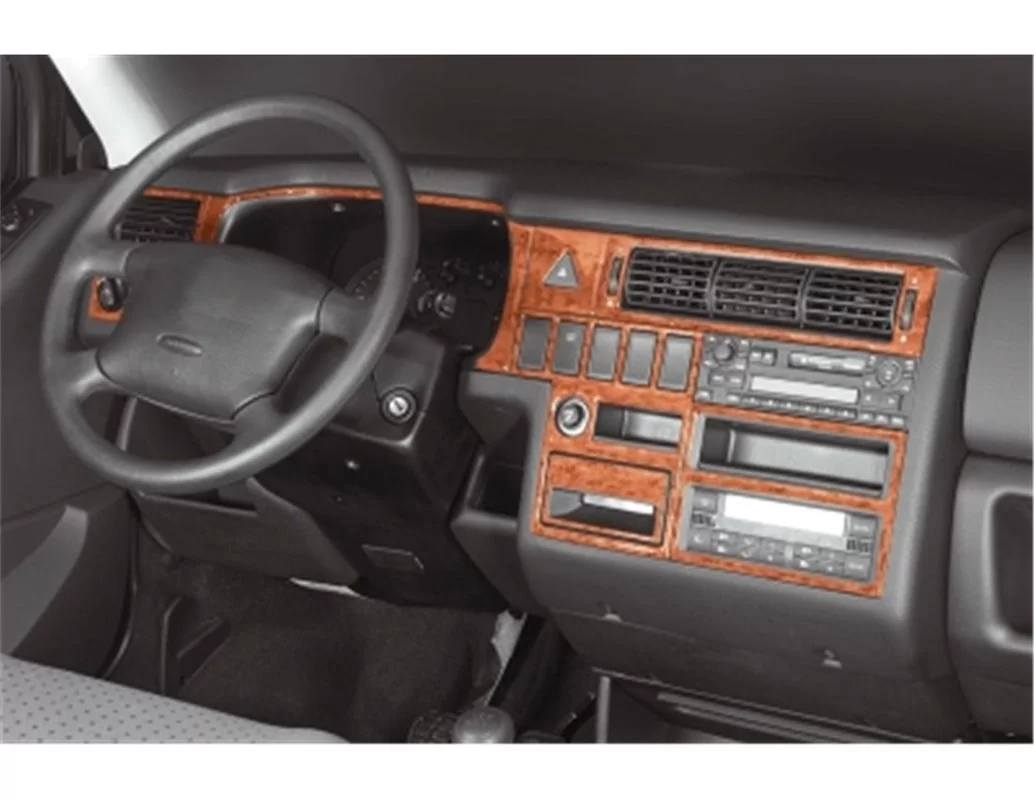 Volkswagen Transporter T4 09.98-07.03 Kit de garniture de tableau de bord intérieur 3D Dash Trim Dekor 18-Parts - 1
