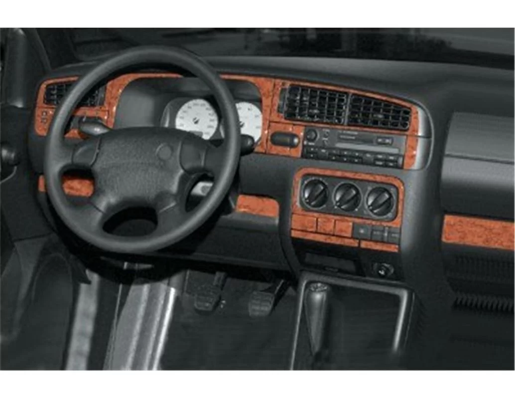 Volkswagen Vento 04.95-09.97 Kit de garniture de tableau de bord intérieur 3D Dash Trim Dekor 23-Parts - 1
