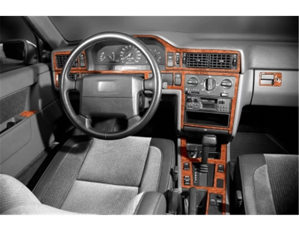 Volvo 850 10.91-08.93 Kit de garniture de tableau de bord intérieur 3D Dash Trim Dekor 19-Parts - 1