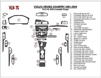 Ensemble complet Volvo Cross Country 2001-2004, avec lecteur de cassette compact, kit de garniture de tableau de bord intérieur 