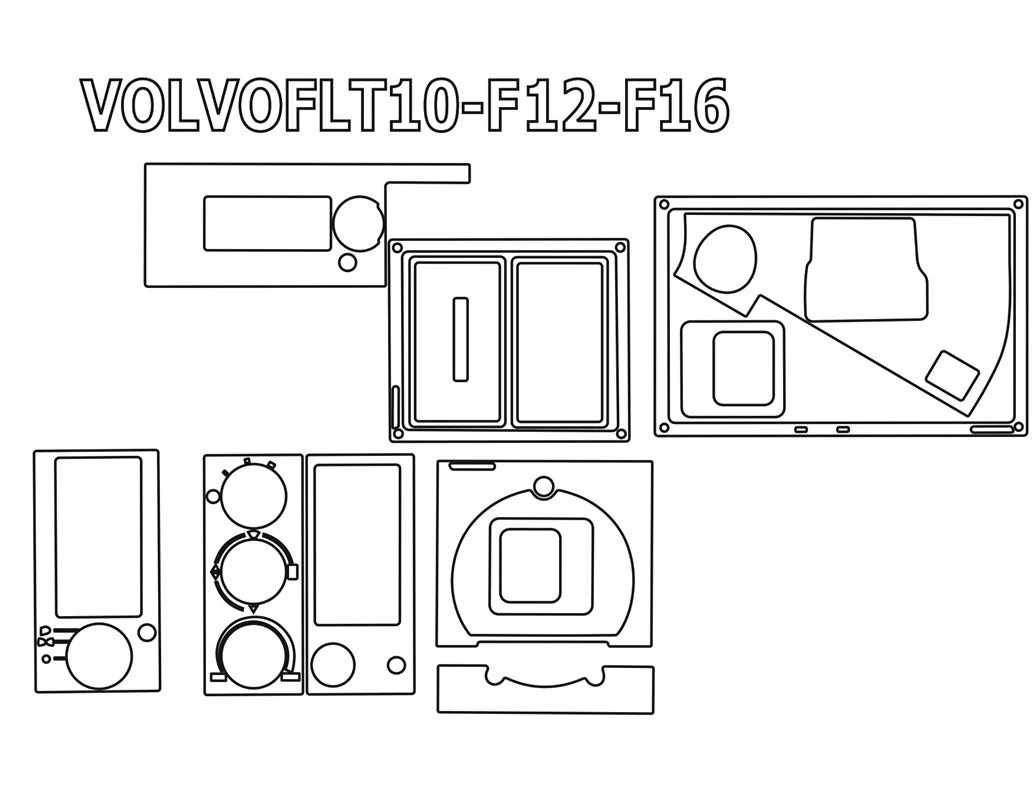 Volvo FL-Series FL10 FLT 3D Interieur Dashboard Trim Kit aansluitend en pasgemaakt op he 13-Parts - 1