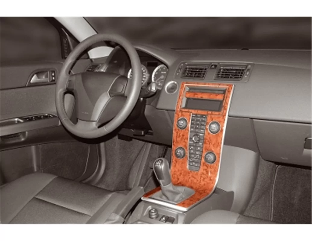 Volvo S 40-V 50-C 30 06.2003 Kit de garniture de tableau de bord intérieur 3D Décoration de tableau de bord 13 pièces - 1