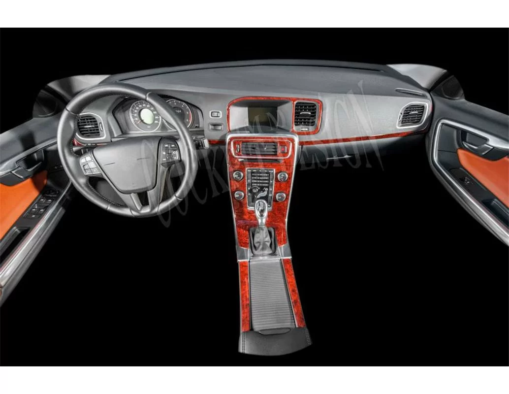 Volvo S 60 01.2012 Kit de garniture de tableau de bord intérieur 3D Décoration de tableau de bord 12 pièces - 1